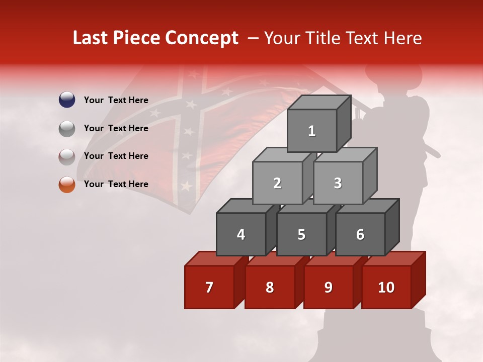 Day Silhouette Confederate Flag PowerPoint Template