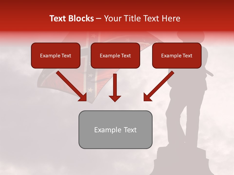 Day Silhouette Confederate Flag PowerPoint Template