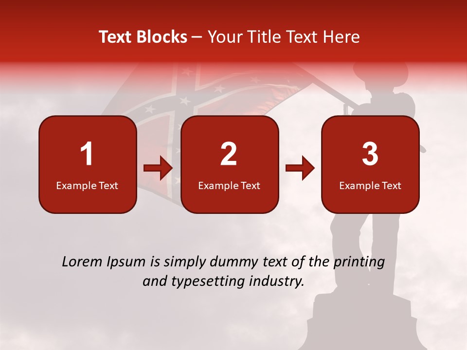Day Silhouette Confederate Flag PowerPoint Template