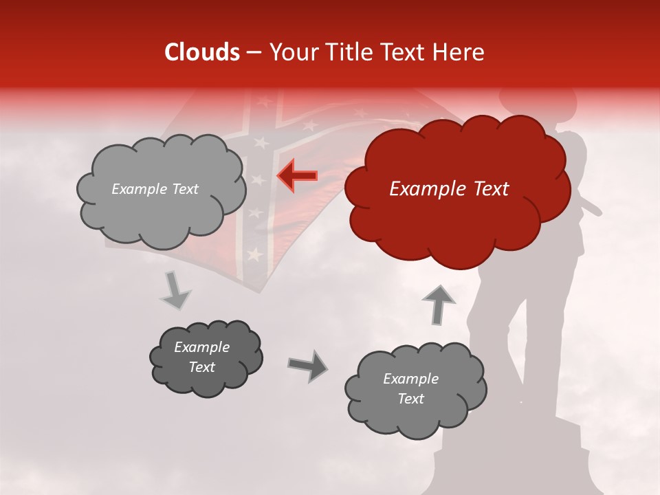 Day Silhouette Confederate Flag PowerPoint Template
