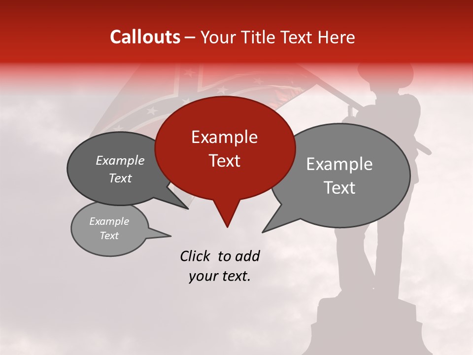 Day Silhouette Confederate Flag PowerPoint Template