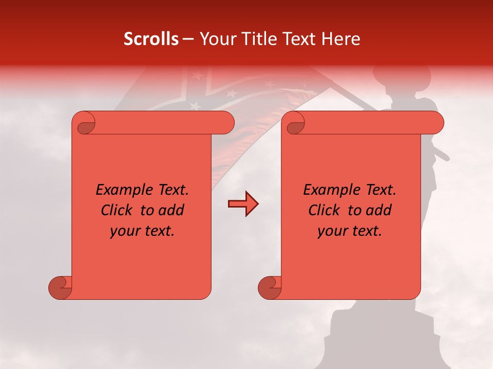 Day Silhouette Confederate Flag PowerPoint Template