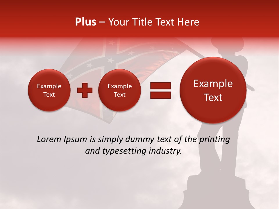 Day Silhouette Confederate Flag PowerPoint Template