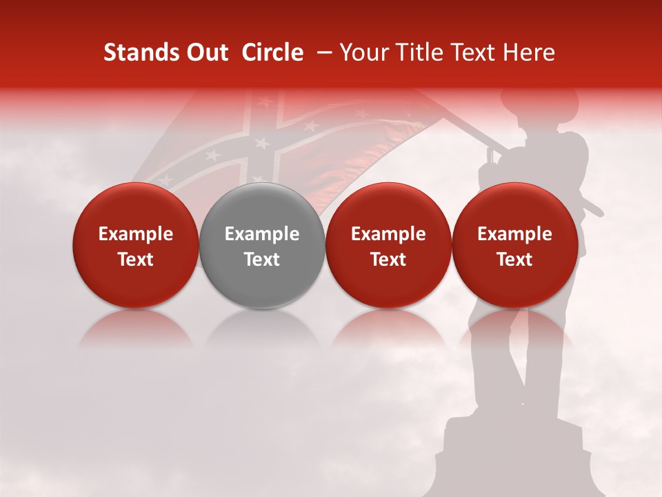 Day Silhouette Confederate Flag PowerPoint Template