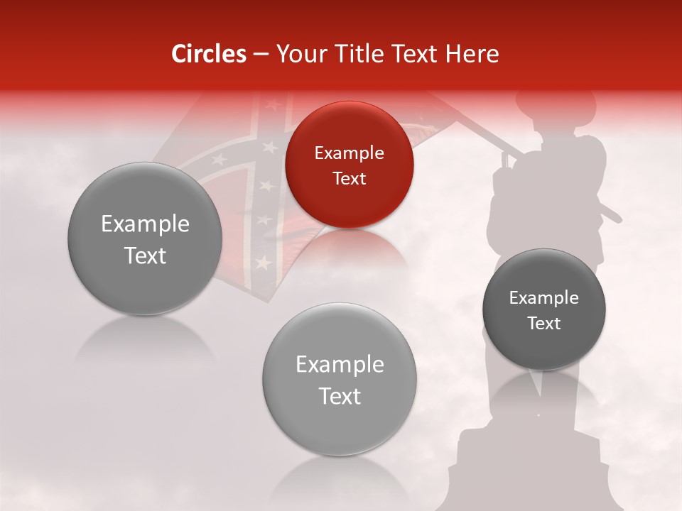 Day Silhouette Confederate Flag PowerPoint Template