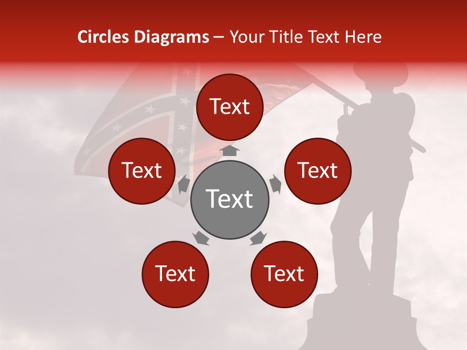 Day Silhouette Confederate Flag PowerPoint Template