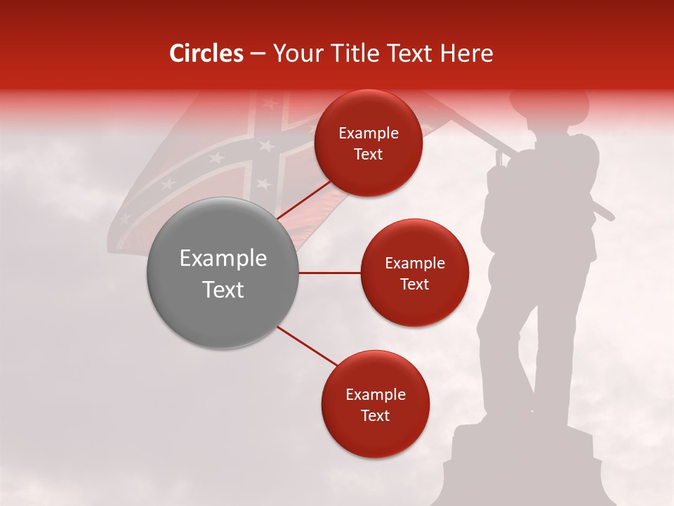 Day Silhouette Confederate Flag PowerPoint Template