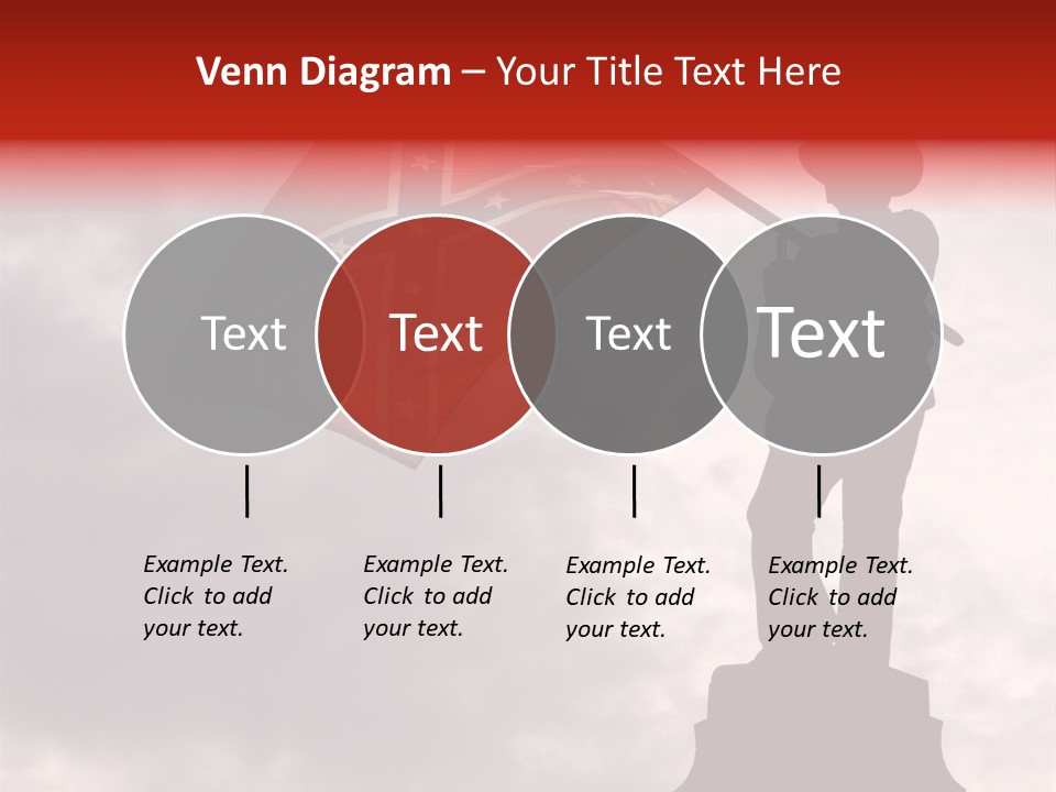Day Silhouette Confederate Flag PowerPoint Template