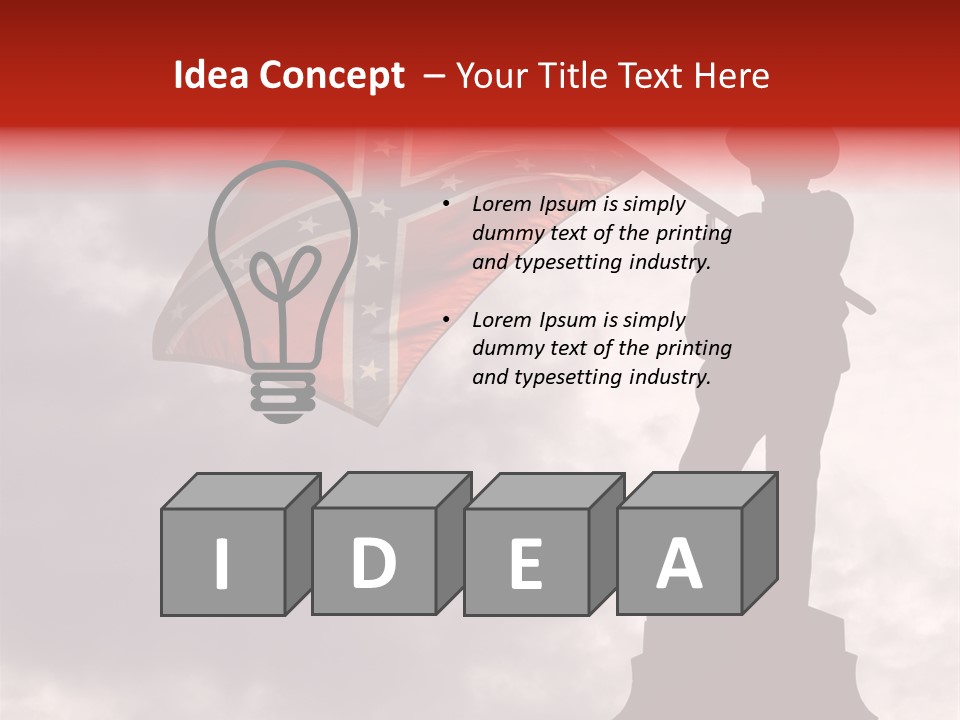 Day Silhouette Confederate Flag PowerPoint Template