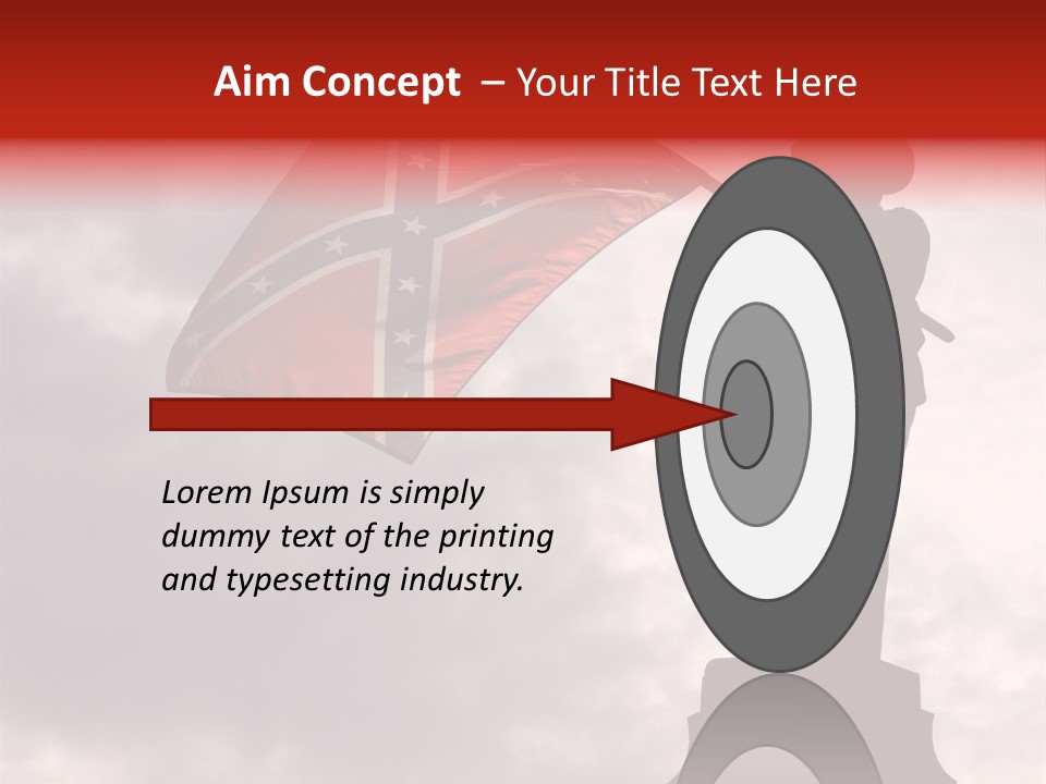 Day Silhouette Confederate Flag PowerPoint Template