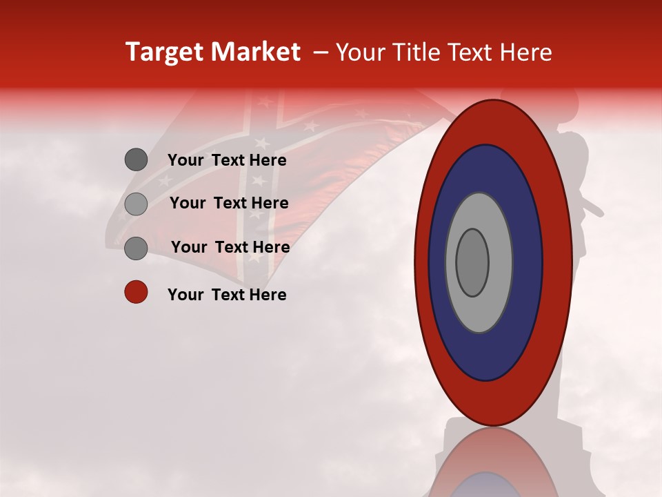 Day Silhouette Confederate Flag PowerPoint Template