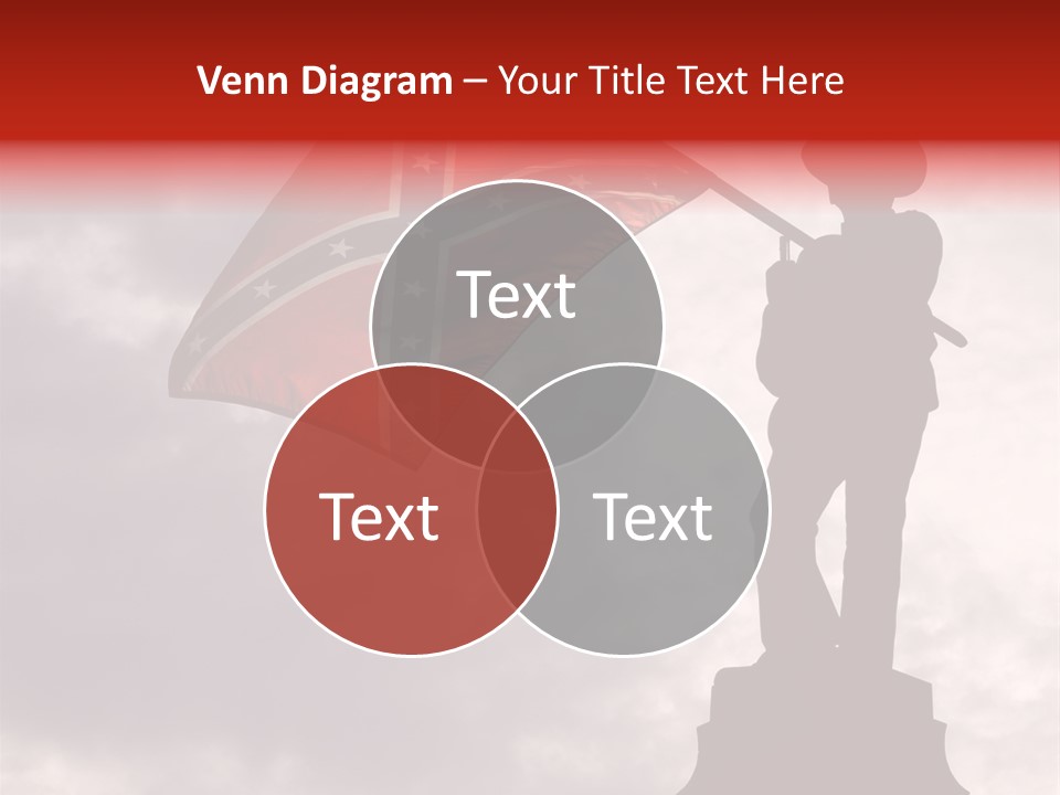 Day Silhouette Confederate Flag PowerPoint Template