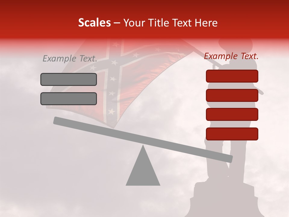 Day Silhouette Confederate Flag PowerPoint Template