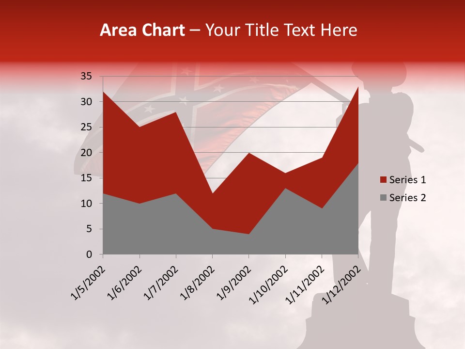Day Silhouette Confederate Flag PowerPoint Template