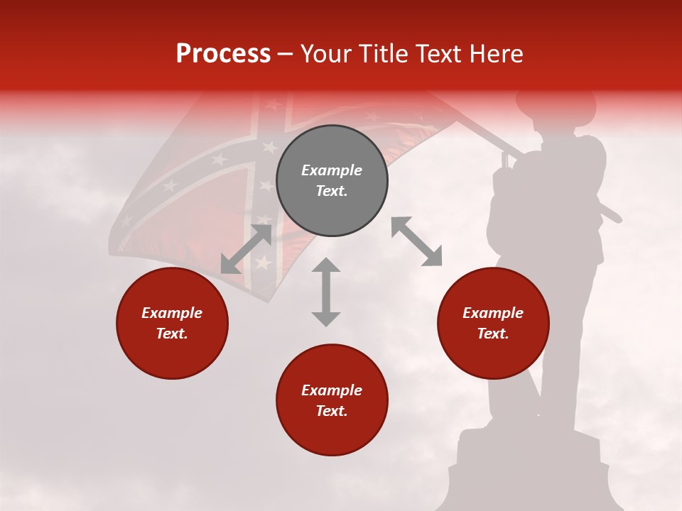 Day Silhouette Confederate Flag PowerPoint Template