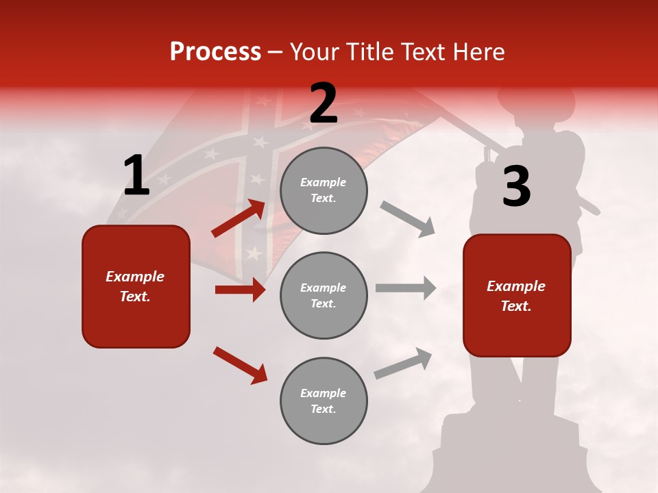 Day Silhouette Confederate Flag PowerPoint Template