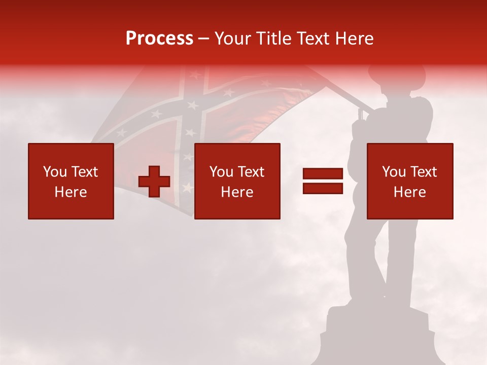 Day Silhouette Confederate Flag PowerPoint Template