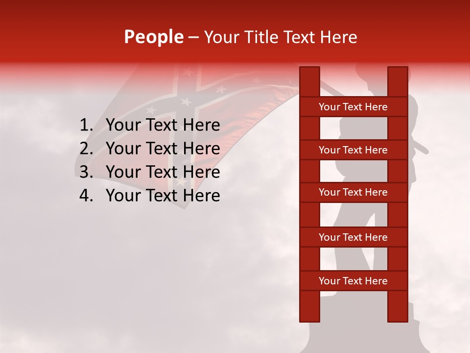 Day Silhouette Confederate Flag PowerPoint Template