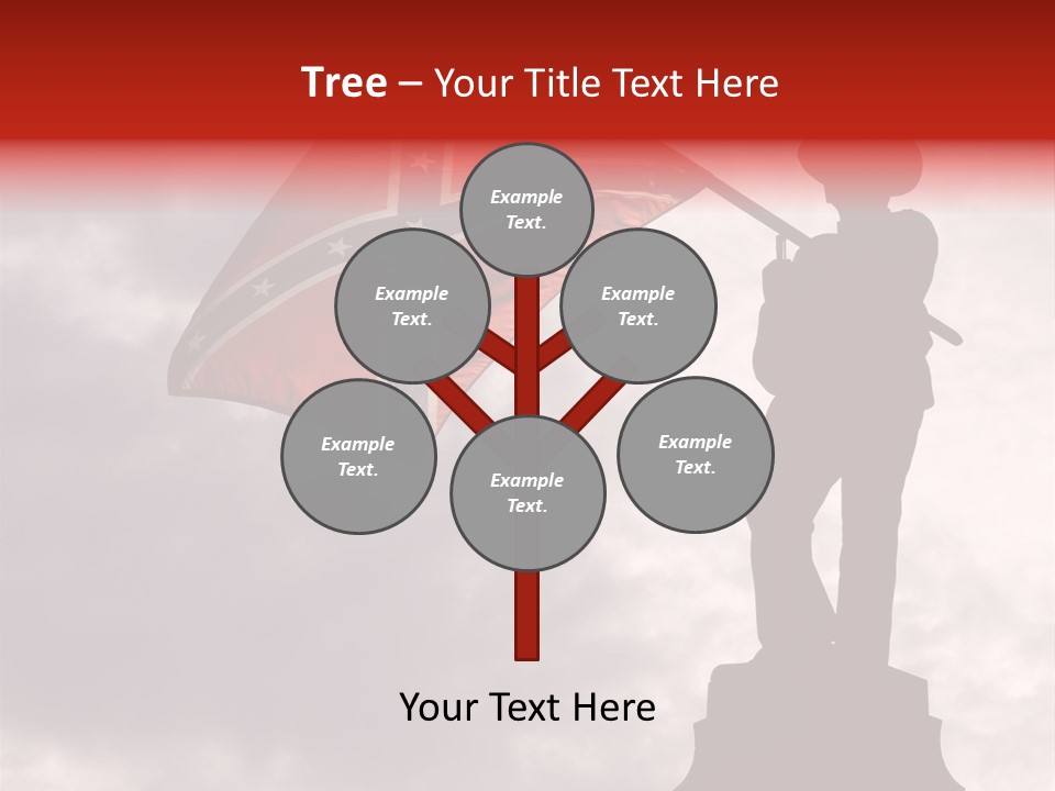 Day Silhouette Confederate Flag PowerPoint Template