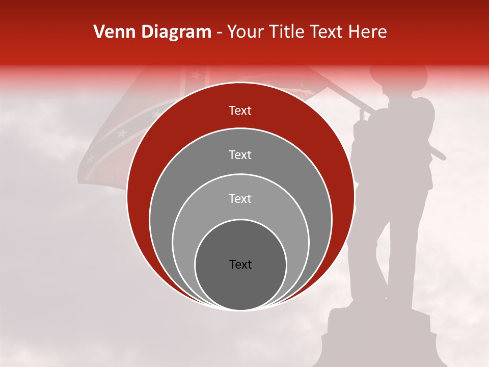 Day Silhouette Confederate Flag PowerPoint Template