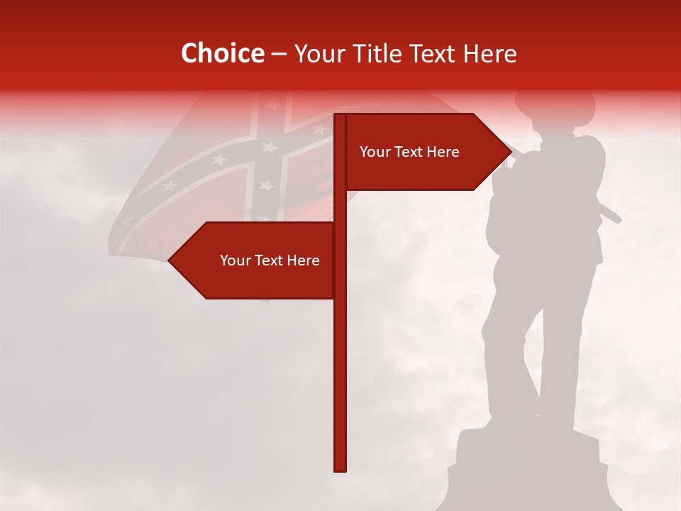 Day Silhouette Confederate Flag PowerPoint Template