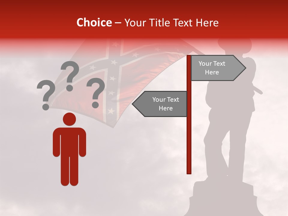 Day Silhouette Confederate Flag PowerPoint Template