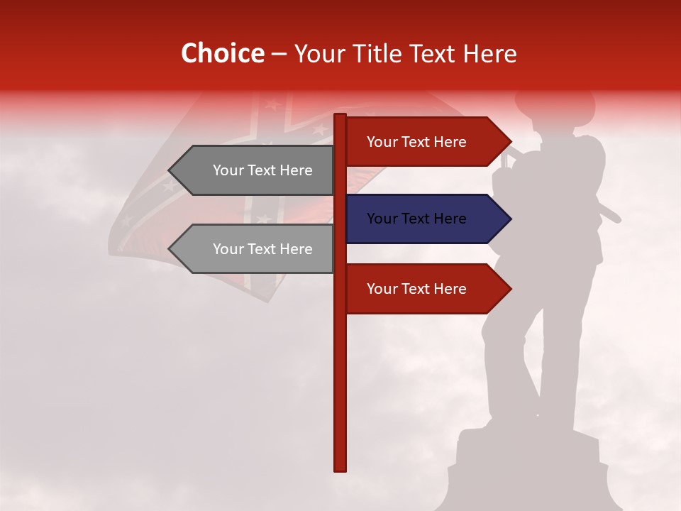 Day Silhouette Confederate Flag PowerPoint Template