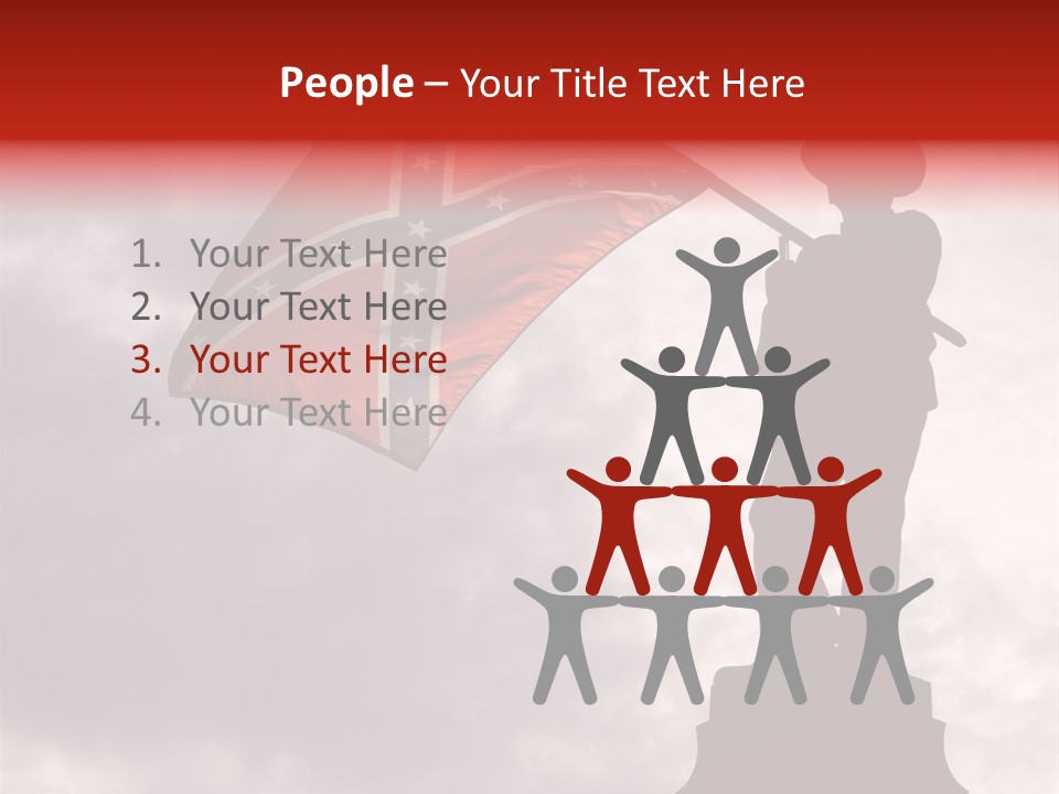 Day Silhouette Confederate Flag PowerPoint Template