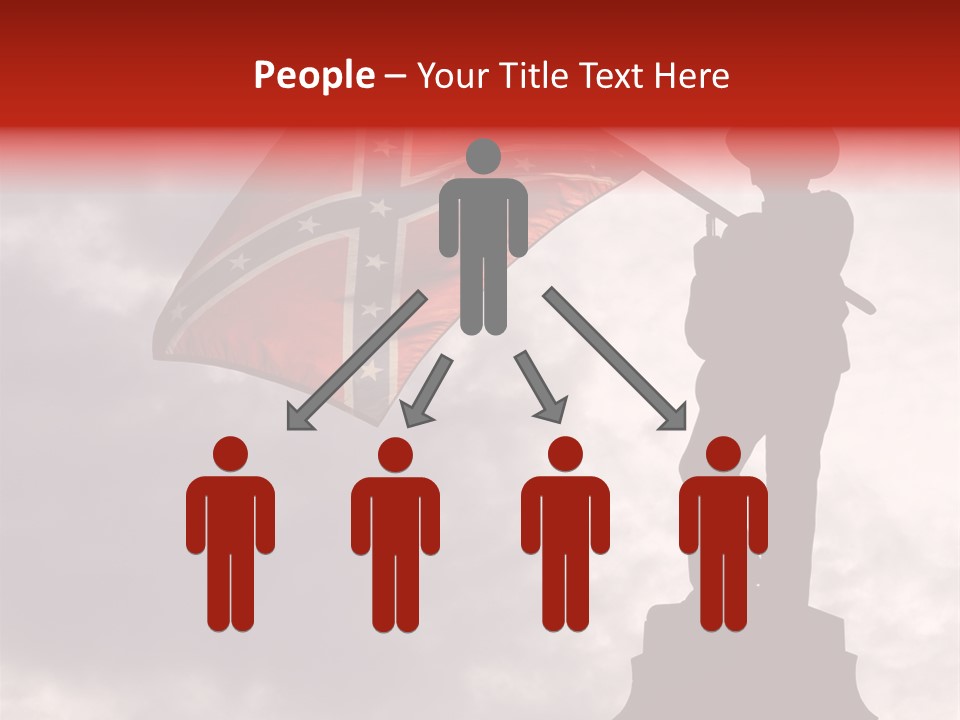 Day Silhouette Confederate Flag PowerPoint Template