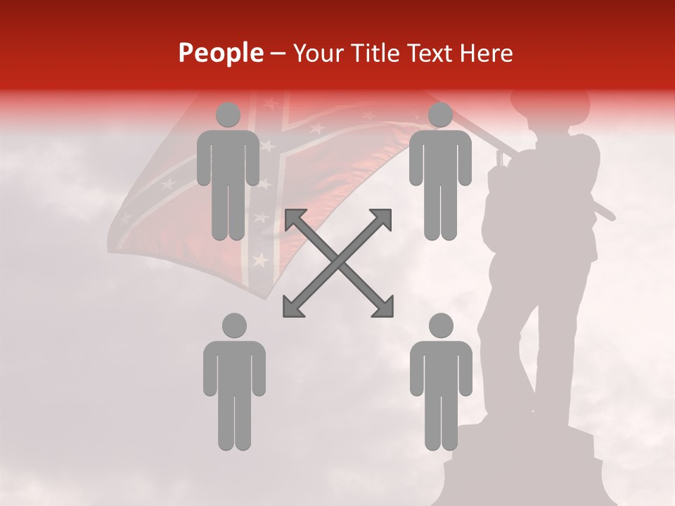 Day Silhouette Confederate Flag PowerPoint Template