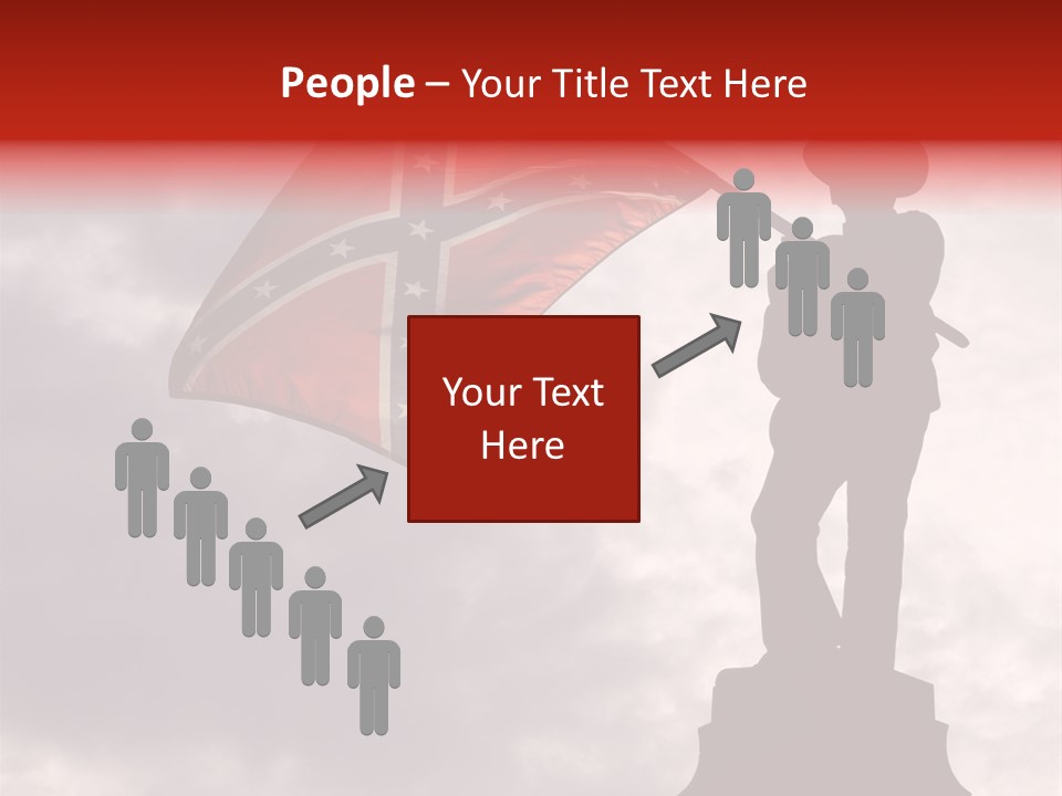 Day Silhouette Confederate Flag PowerPoint Template