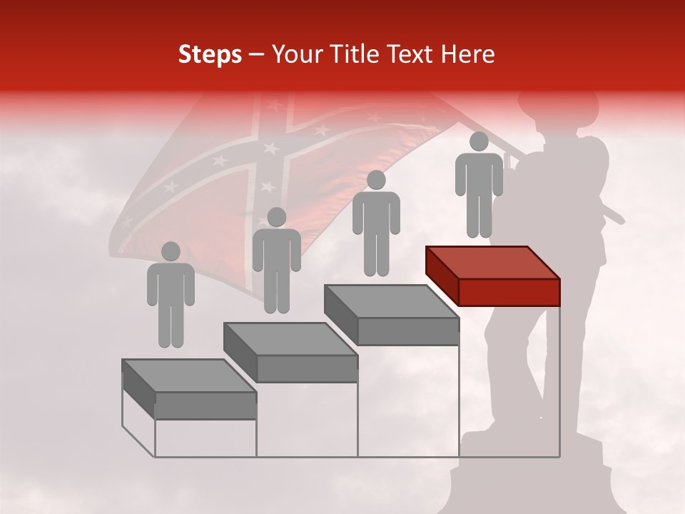 Day Silhouette Confederate Flag PowerPoint Template