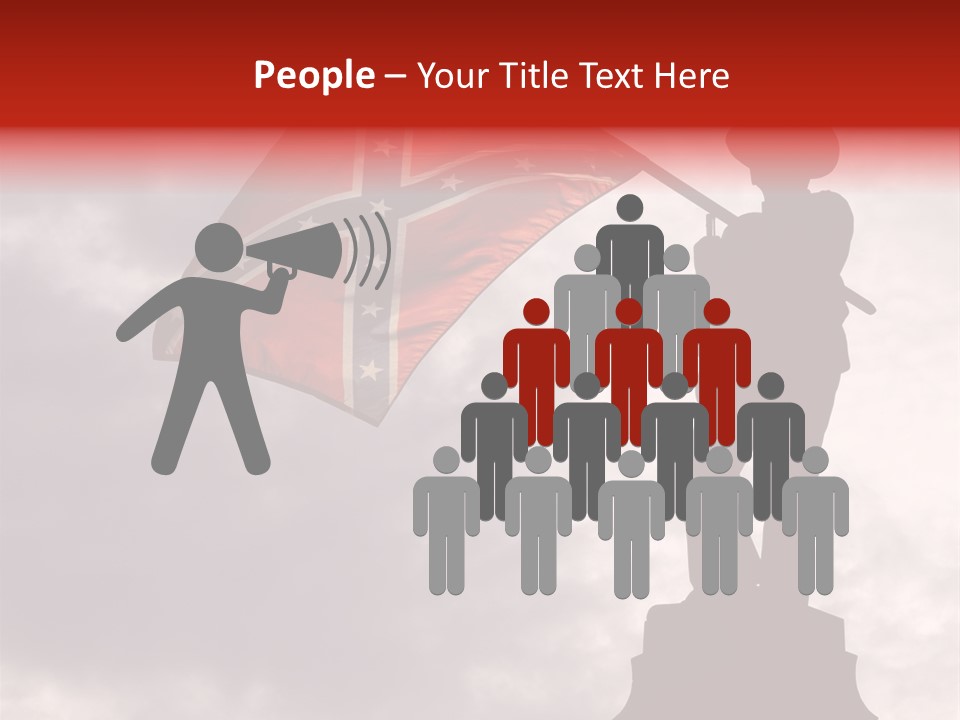 Day Silhouette Confederate Flag PowerPoint Template