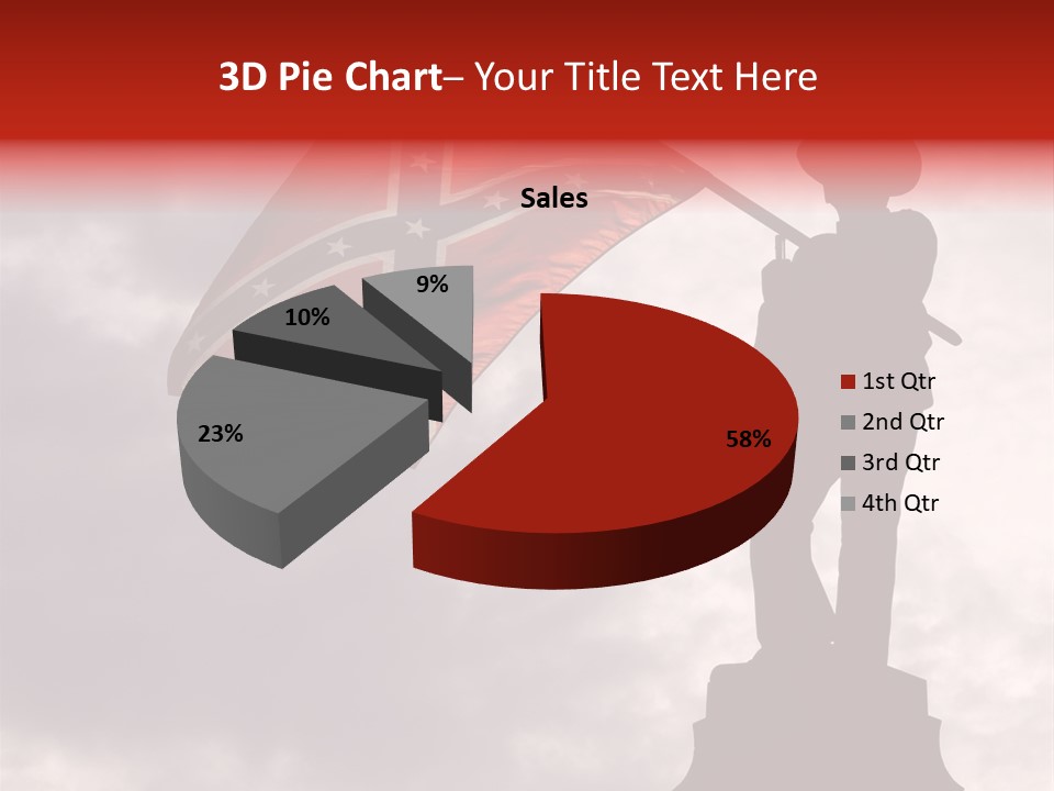 Day Silhouette Confederate Flag PowerPoint Template
