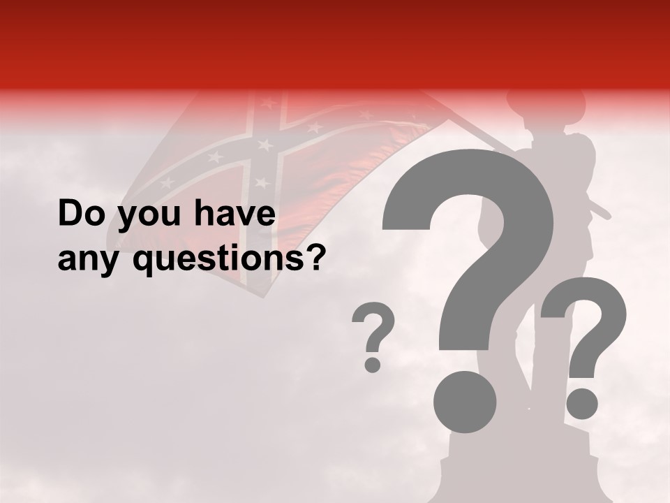 Day Silhouette Confederate Flag PowerPoint Template