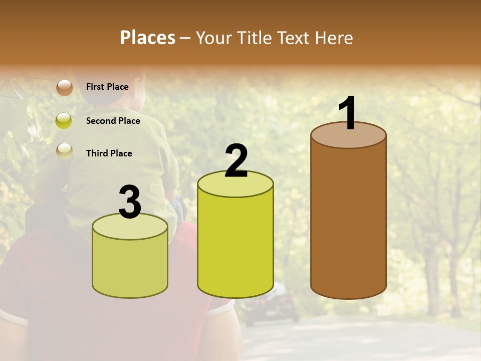 People Backs Little Boy PowerPoint Template