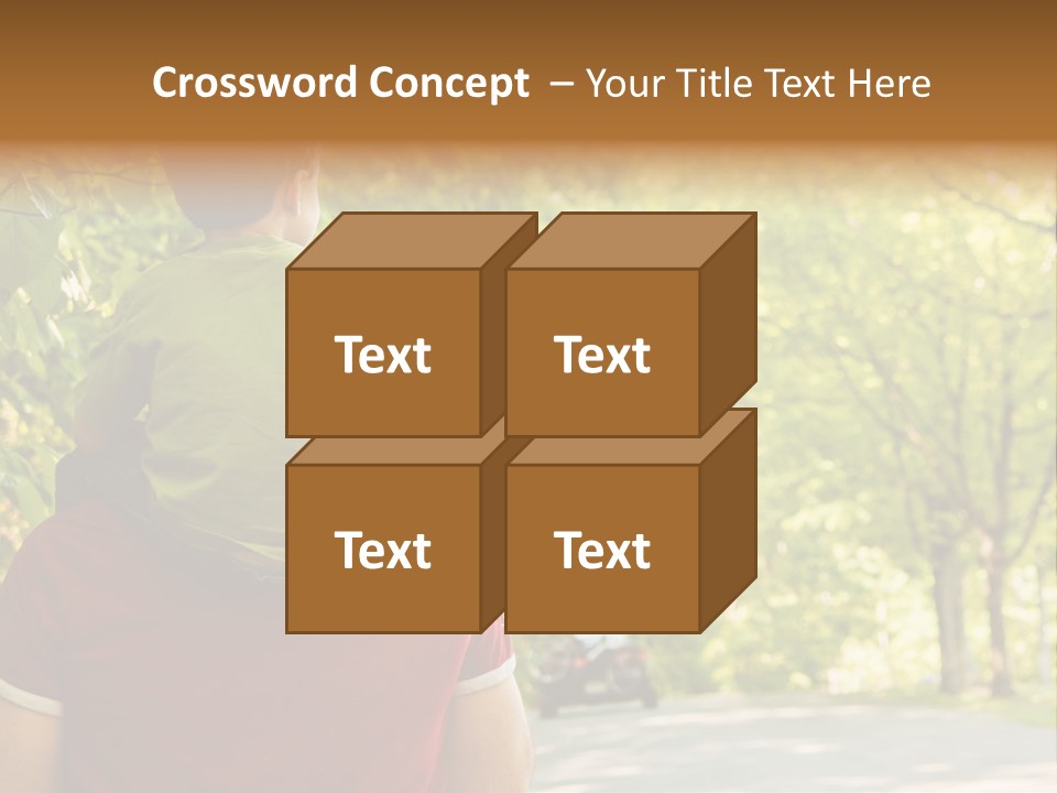 People Backs Little Boy PowerPoint Template