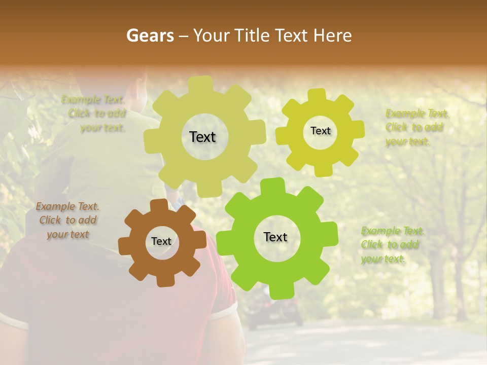 People Backs Little Boy PowerPoint Template