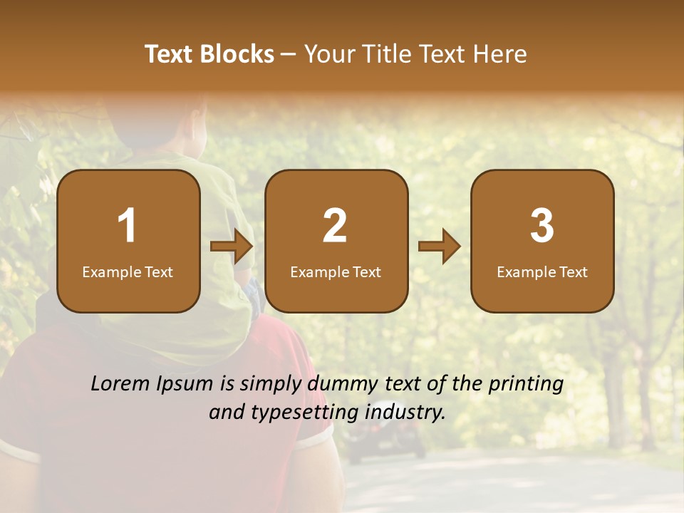 People Backs Little Boy PowerPoint Template