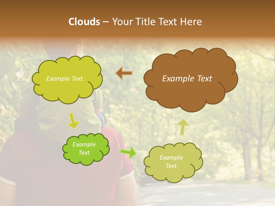 People Backs Little Boy PowerPoint Template