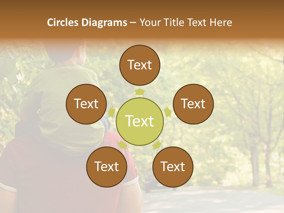 People Backs Little Boy PowerPoint Template