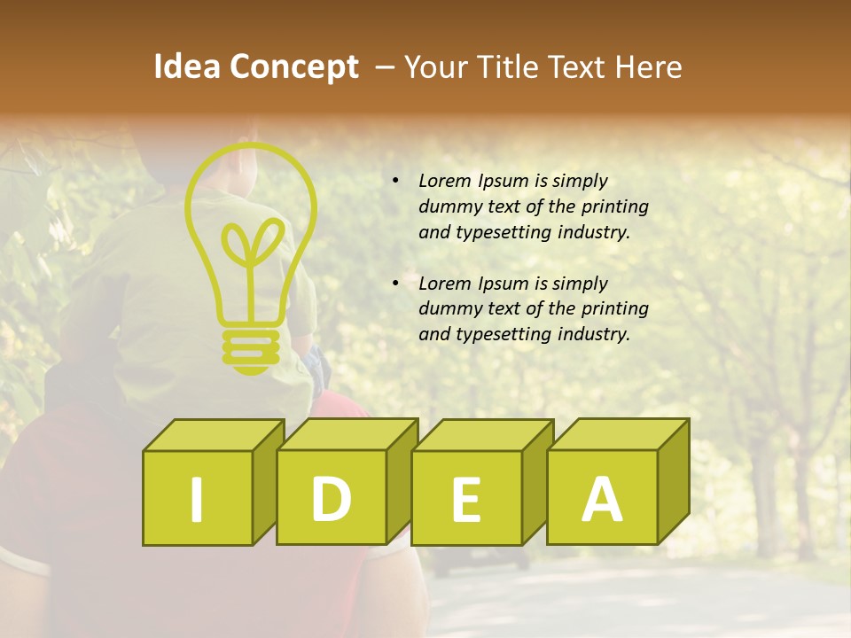 People Backs Little Boy PowerPoint Template