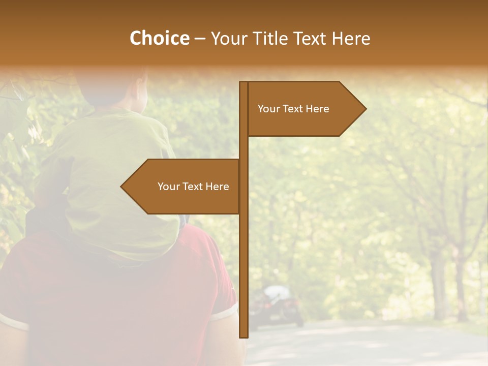 People Backs Little Boy PowerPoint Template