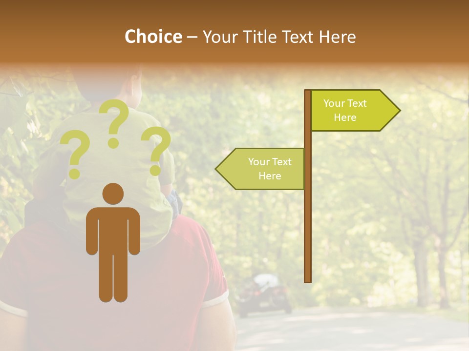 People Backs Little Boy PowerPoint Template