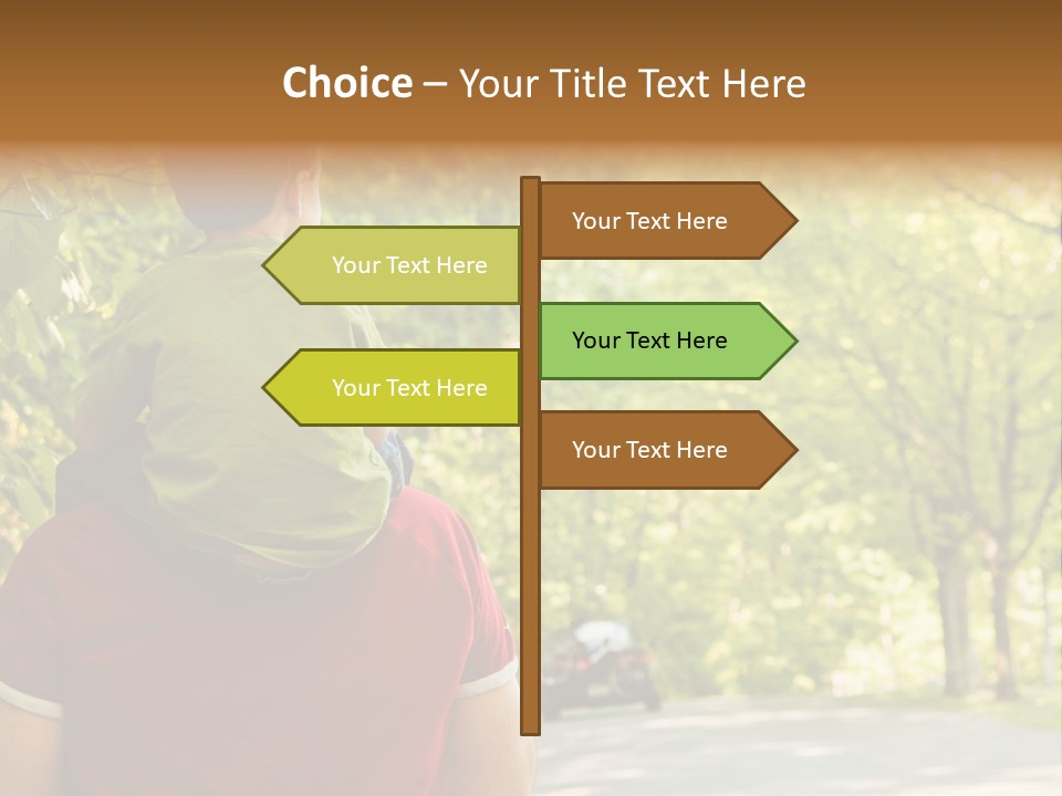 People Backs Little Boy PowerPoint Template