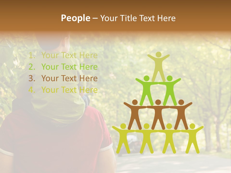 People Backs Little Boy PowerPoint Template