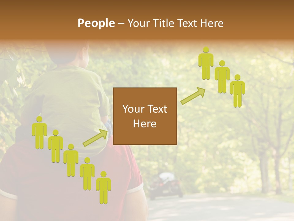 People Backs Little Boy PowerPoint Template