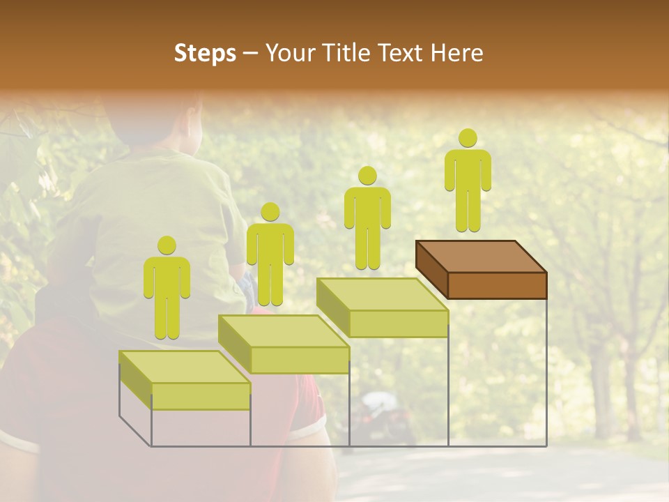 People Backs Little Boy PowerPoint Template