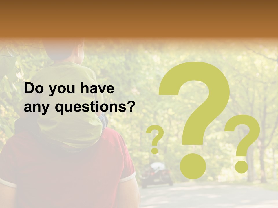 People Backs Little Boy PowerPoint Template