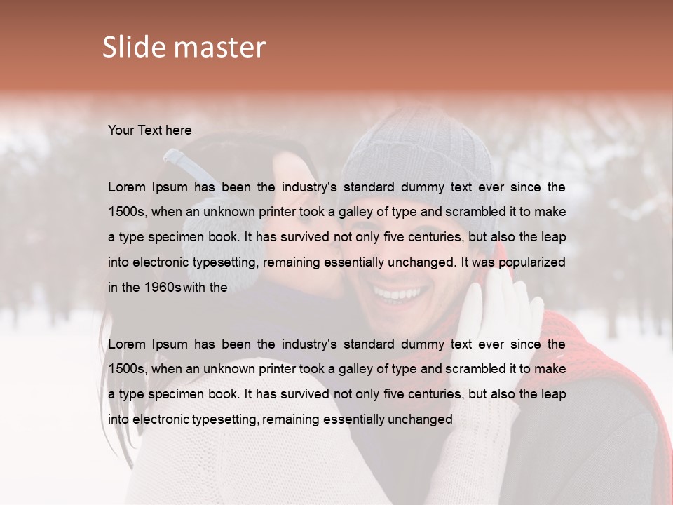 Happy Heart Snow PowerPoint Template